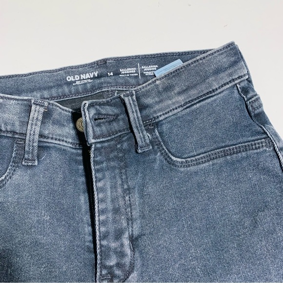 OLD Navy girls 14Y charcoal grey frayed hem ballerina jeggings - Picture 3 of 5